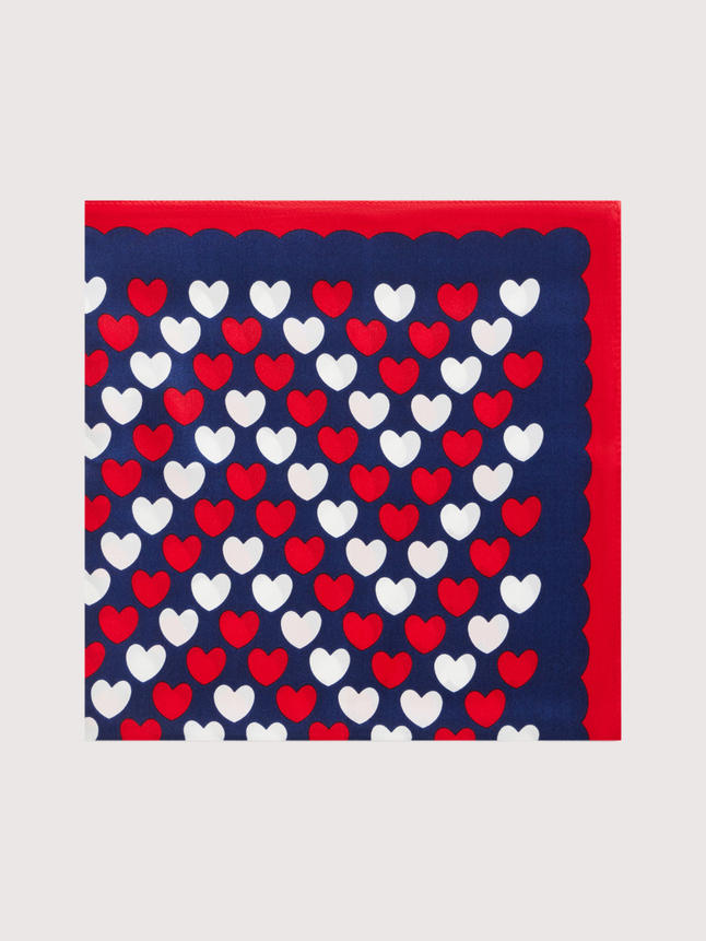 Foulard carré imprimé coeur