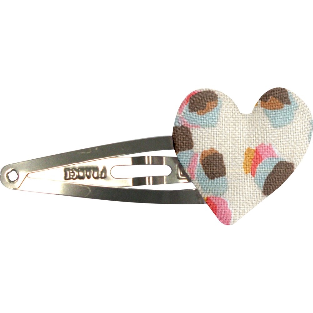 Barrette Clic-Clac Cœur Confetti Aqua