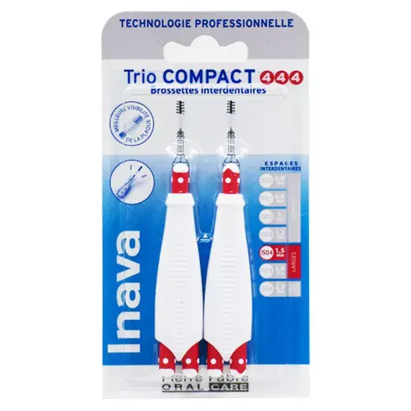 Cabeças de escova Inava Trio Compact Wide Space de 1,5 mm, 6 refis