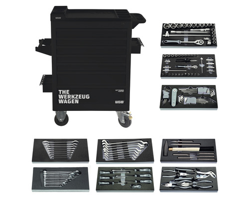 Werkplaatswagen, inbouwkast, werkbank WGB, zwart, 670 x 970 x 470 mm