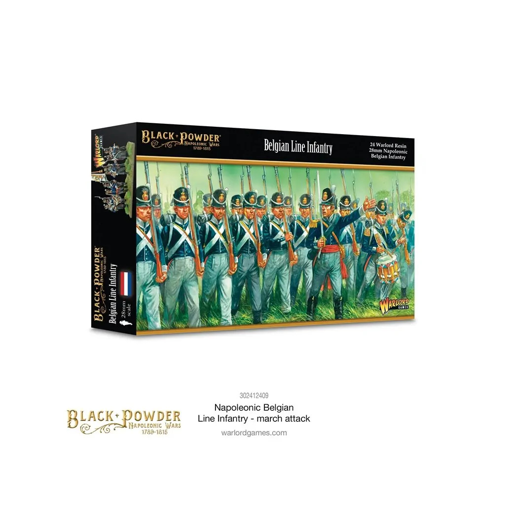 Napoleonic Belgian Line Infantry March Attack