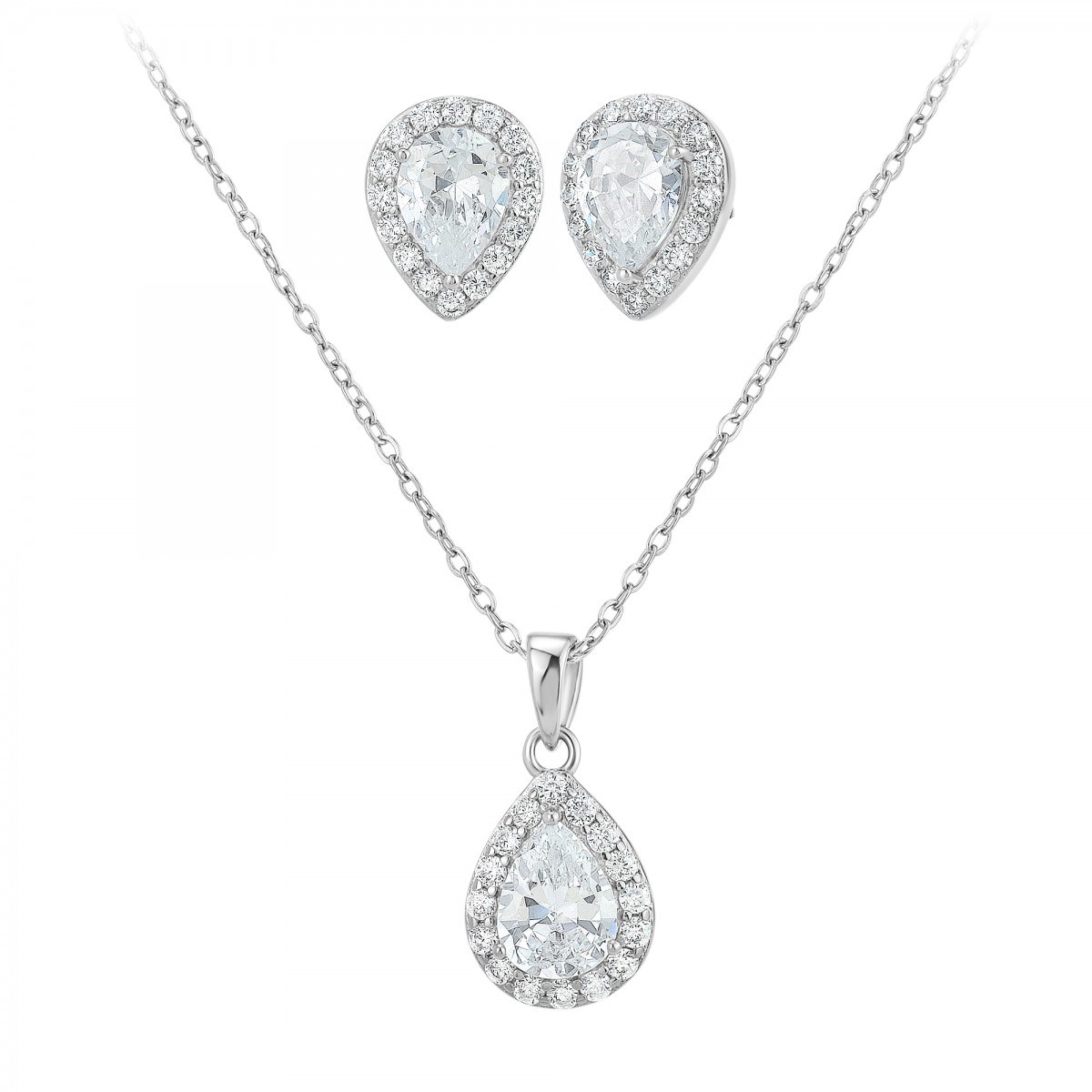 Parure collier et boucles d'oreilles SC Crystal