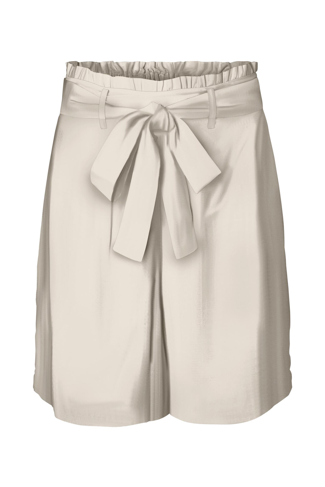 Shorts de cintura alta plus size - Cinza