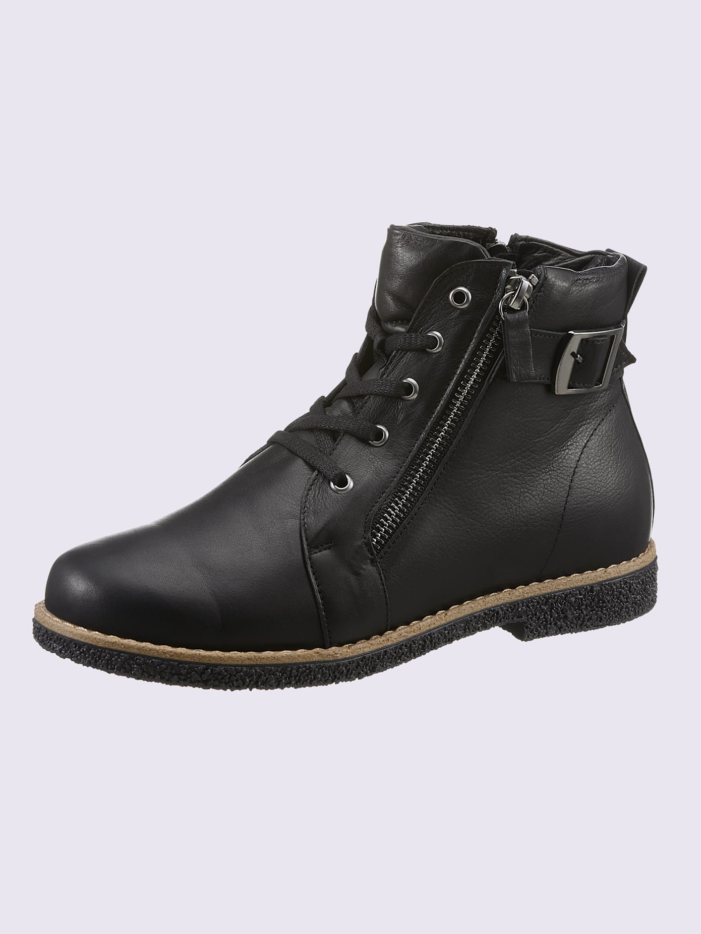 Bottines à lacets cuir nappa de vache