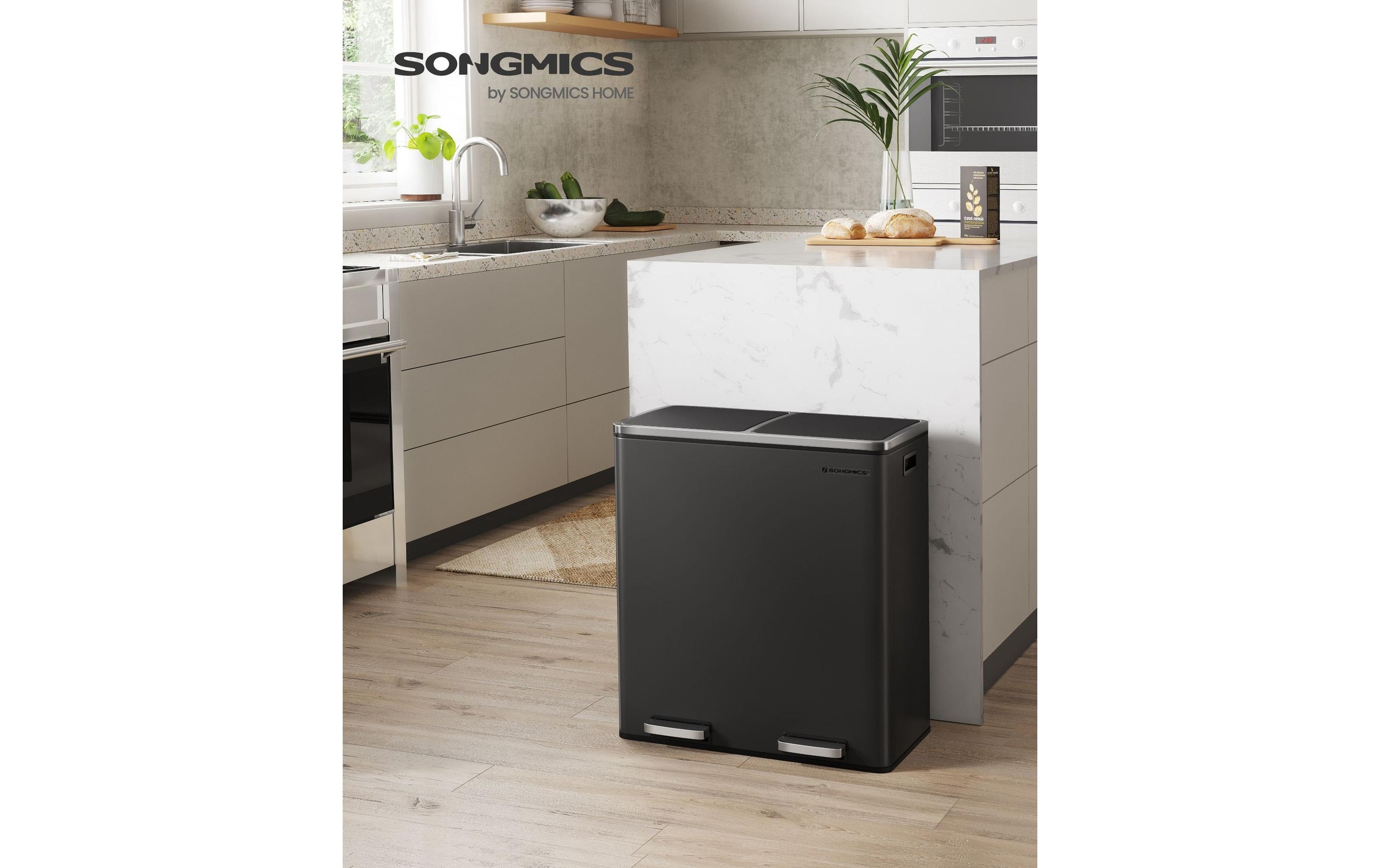 SONGMICS Mülleimer »2 x 30 l« 2 Behälter