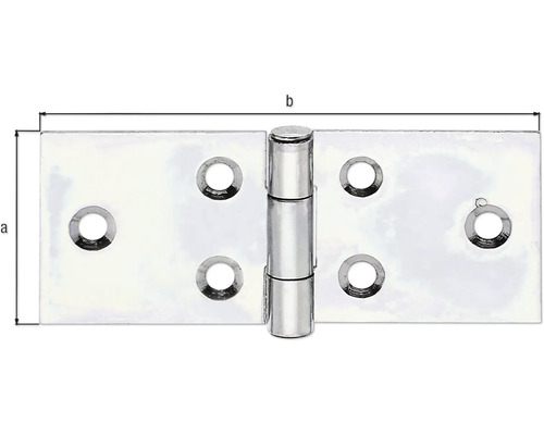 Tafelscharnier met geklonken pen 25x61 mm sendzimir verzinkt 1 stuk