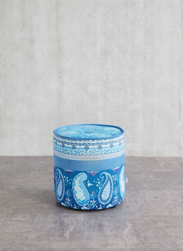 SCHRÖNO Hocker POUF TINETTO blaufarbig-weiß
