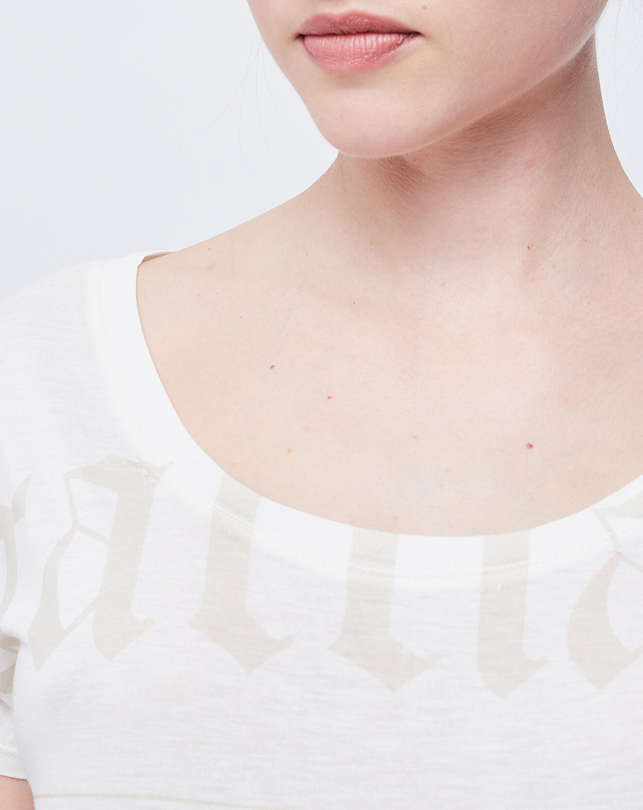 John Galliano T-Shirt/Tunique à motifs blanc cassé
