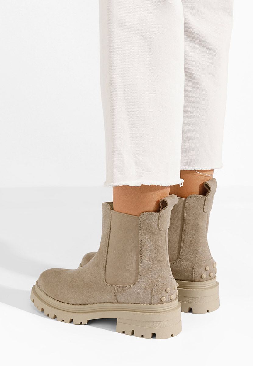 Bottines chelsea femme beige Sallia