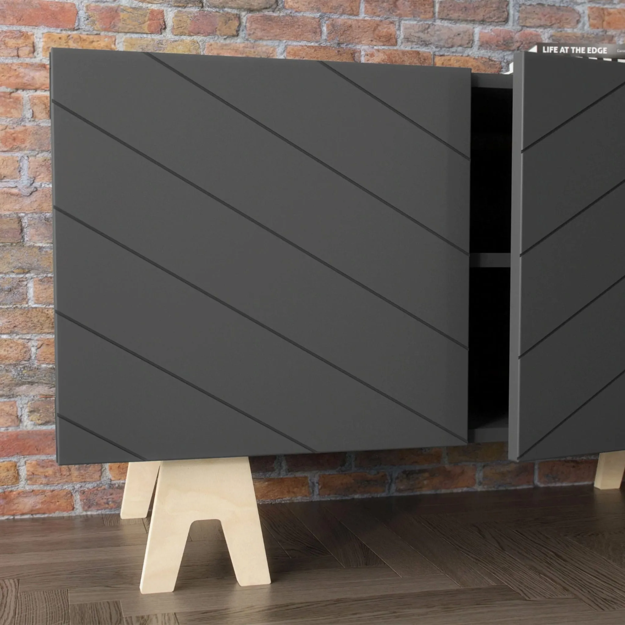 Nexera Meuble TV  Runway - Charcoal