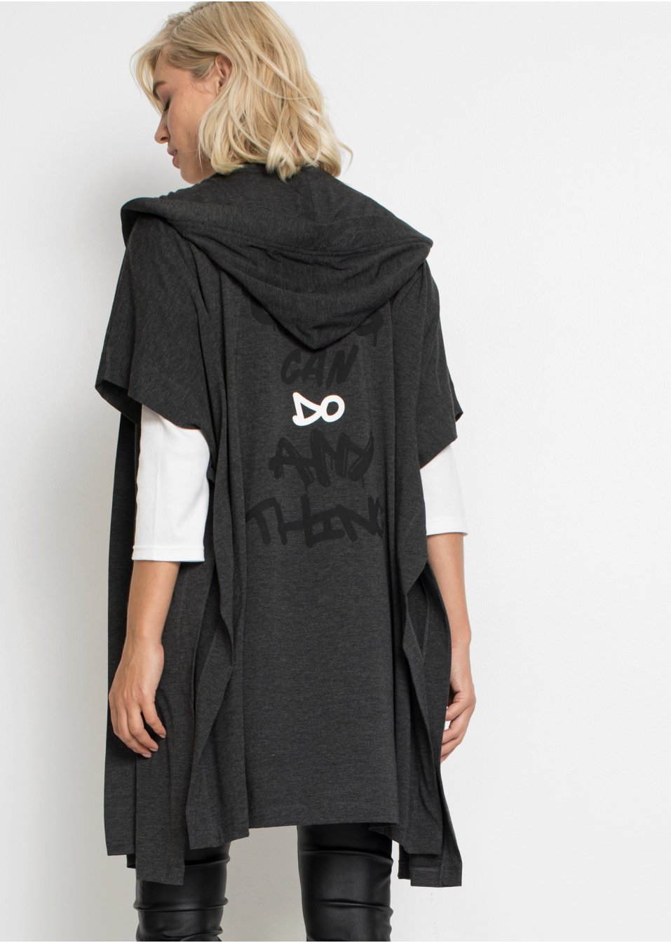 Sweat poncho met capuchon