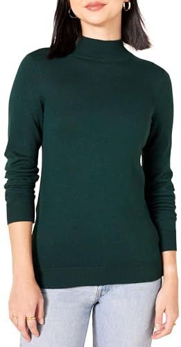 Amazon Essentials vrouwen lichtgewicht Mockneck trui,Bos Groen,XXL