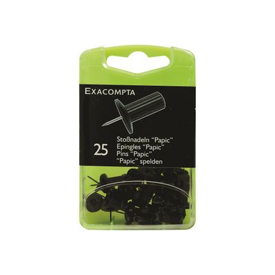Exacompta - 25 Épingles papic - 10 mm - noir