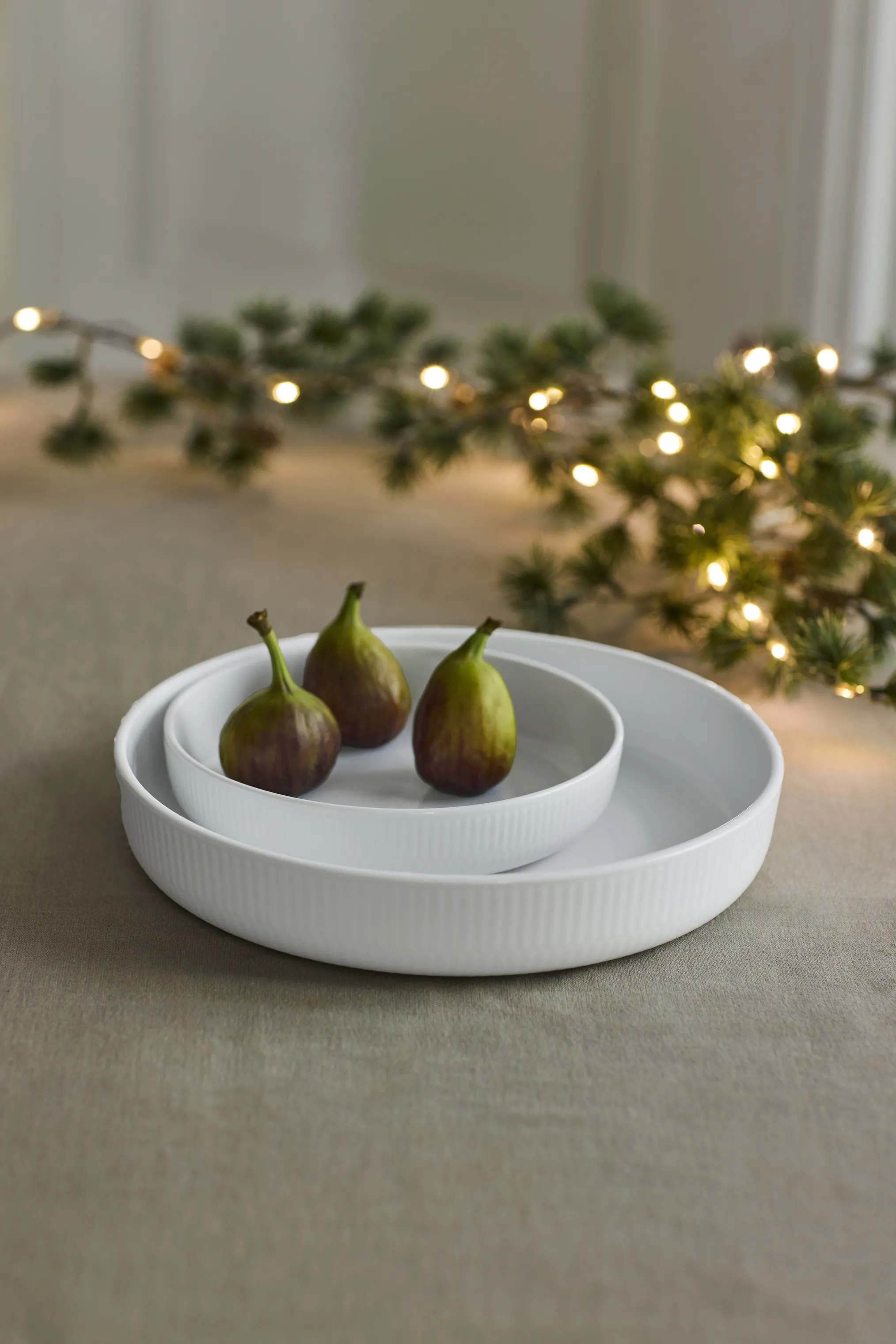 Royal Copenhagen Hvid Riflet Ovnfast Fad