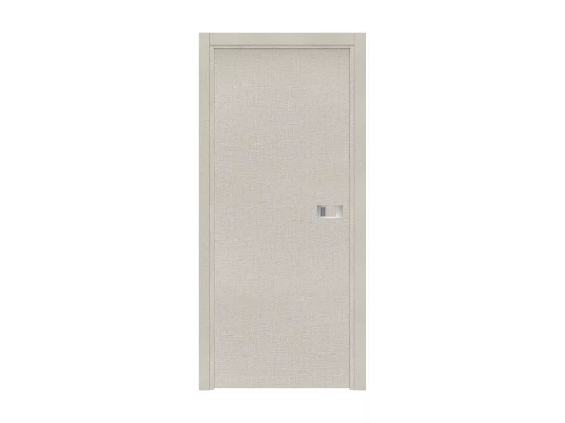 Bloc-porte Miro avec poignée Exclusive grise, H.204 x l.73 cm, aspect textile opale