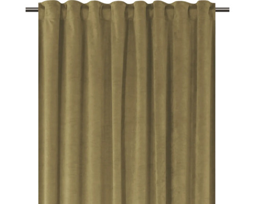 Gordijn met universele band, fluweel mosterdgeel, 140x280 cm