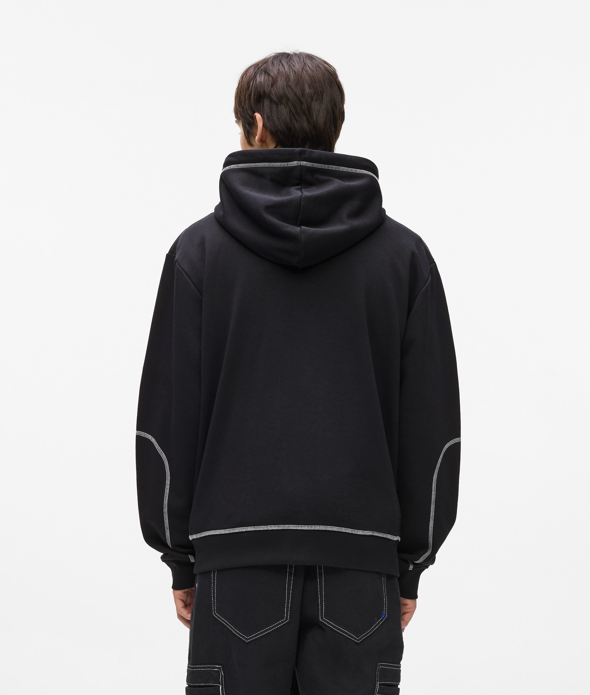 Hoodie met contrasterende naden