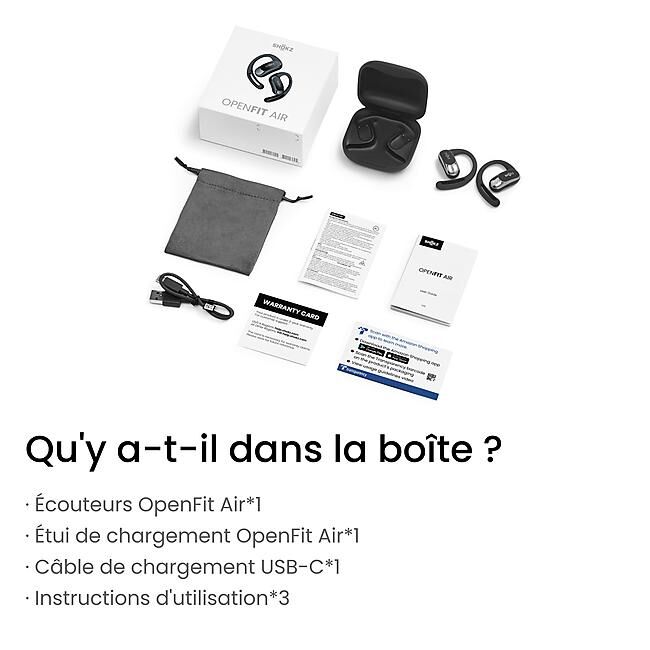 SHOKZ - ECOUTEURS BLUETOOTH OPENFIT AIR
