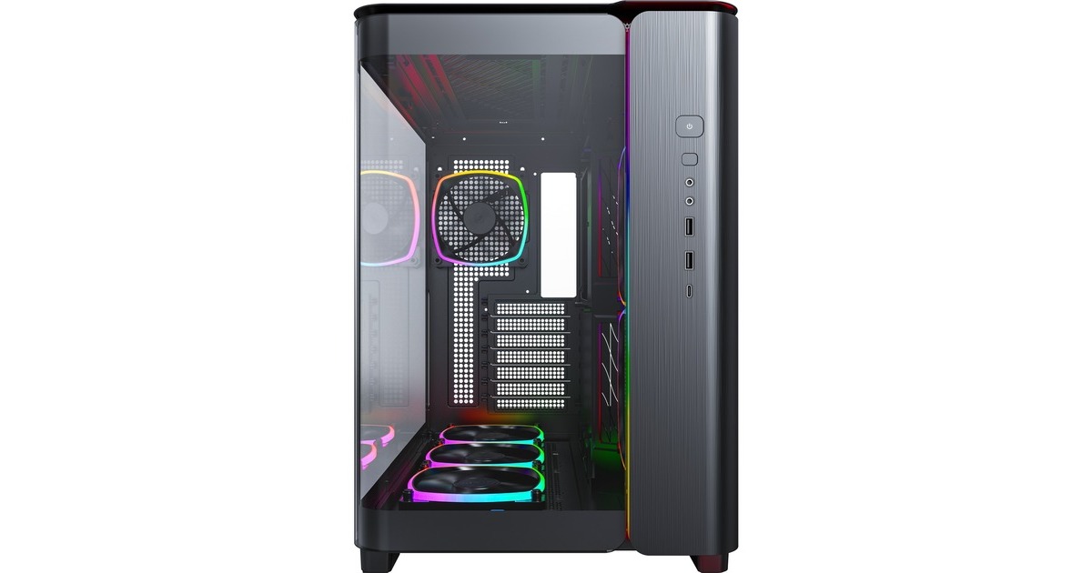 MontechKING 95 PRO midi tower behuizing  (Zwart | 2x USB-A | 1x USB-C | RGB | Tempered Glass)