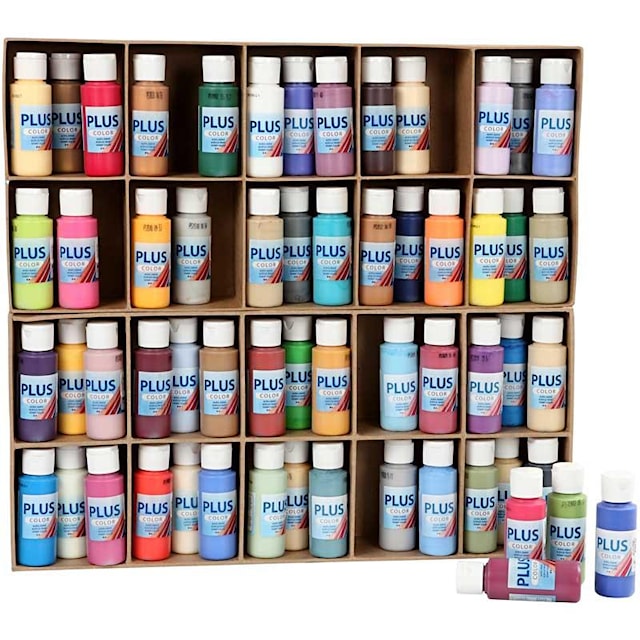Plus Color Hobbymaling, ass. farger, 60x60 ml/ 1 pk.