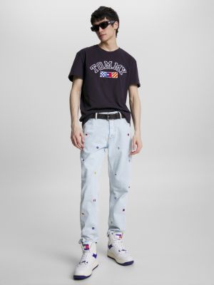 Camiseta de modelagem relaxada com logo de arquivo