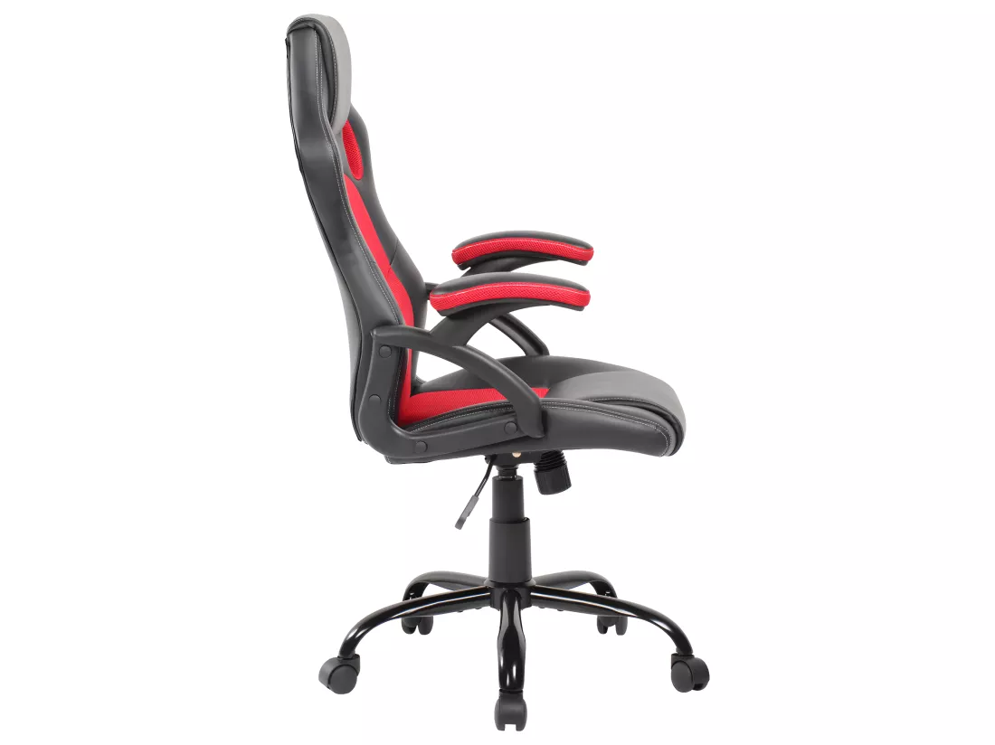 Chaise De Bureau Gaming Siège Noir Rouge Simili-cuir 120x66x63