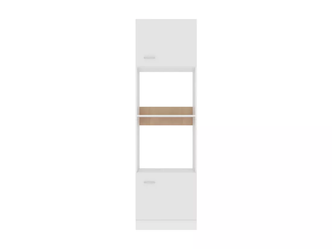 Armoire à micro-ondes Blanc 60x57x207 cm Bois d’ingénierie