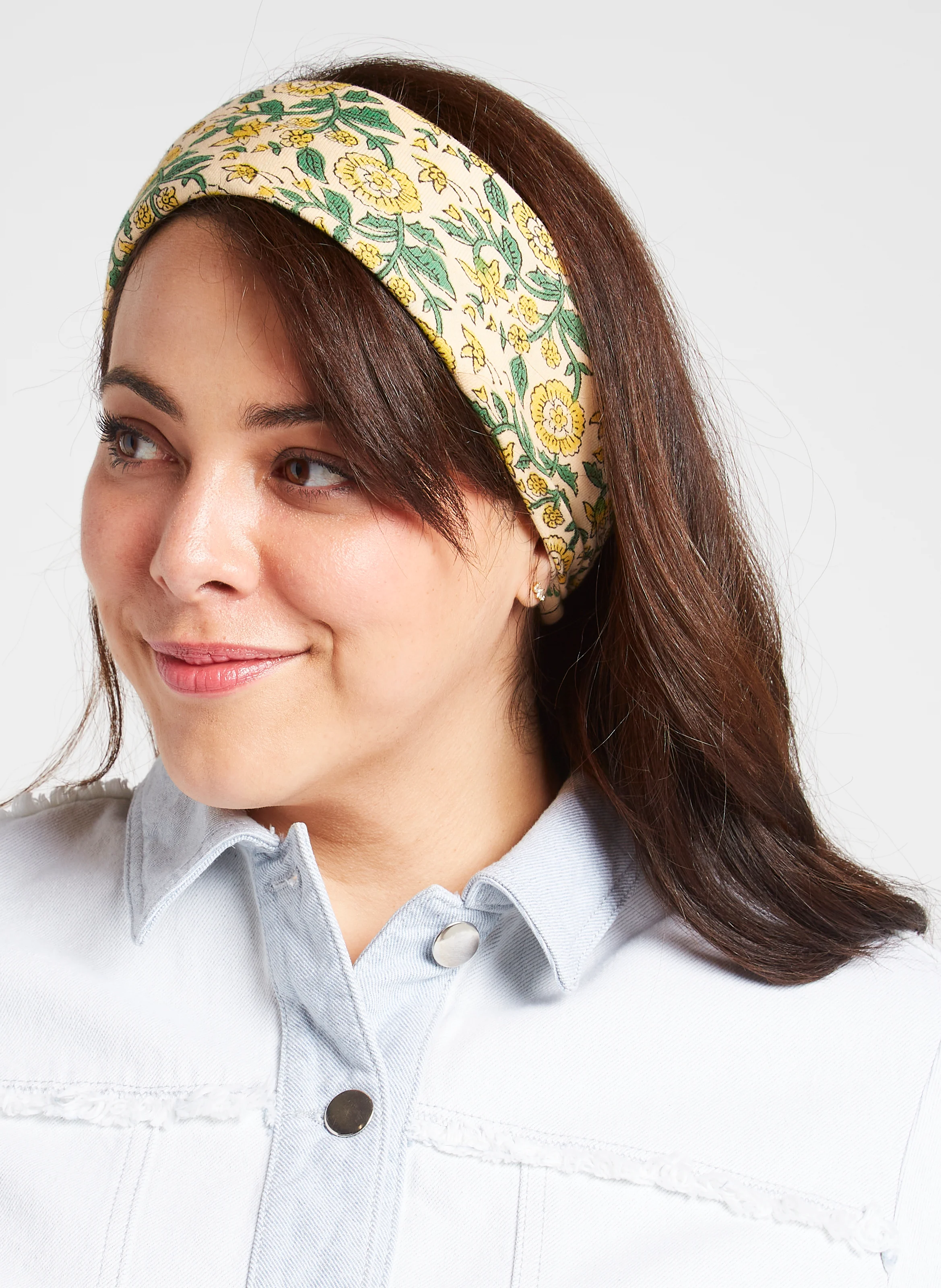 MANIKA - Foulard en coton imprimé | Jaune
