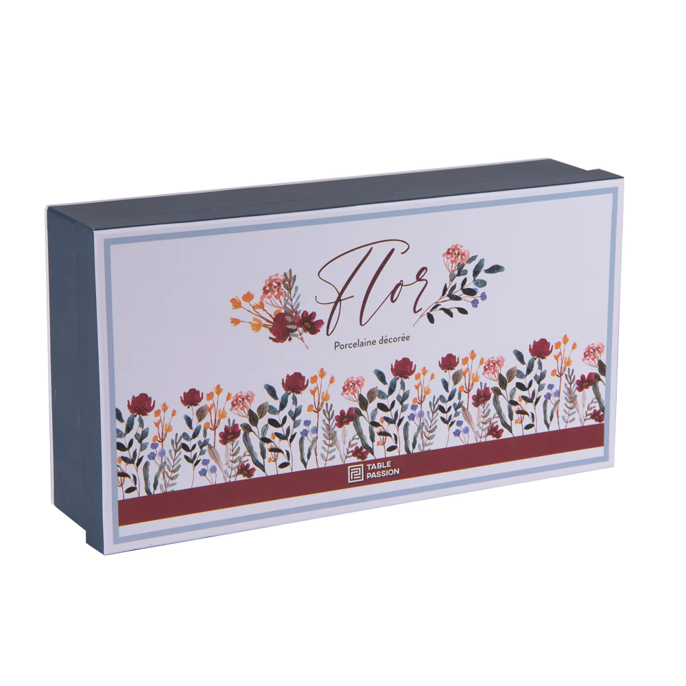 Coffret 4 tasses avec cuillères 16 cl Flor Table passion