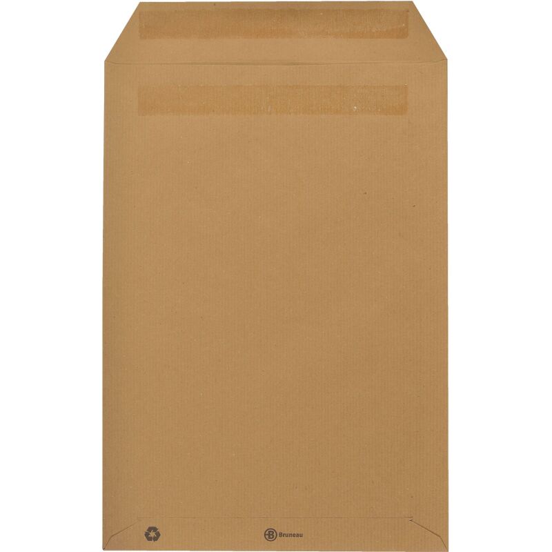 Bruneau - Pochette kraft brun recyclé 229 x 324 mm 90 g sans fenêtre - Boîte de 250