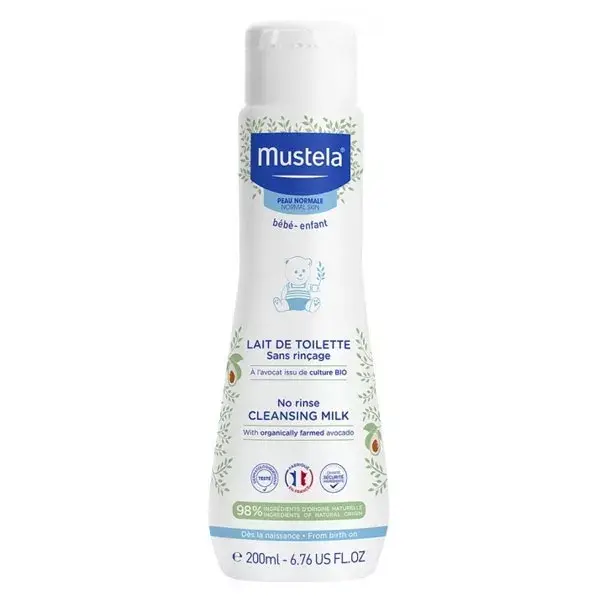 Leite sem enxágue Mustela para banho e toalete 200ml