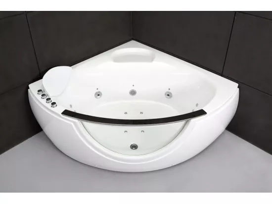 Baignoire balnéo d'angle SAMSARA Wave L135xl135xH60cm, by SPALINA