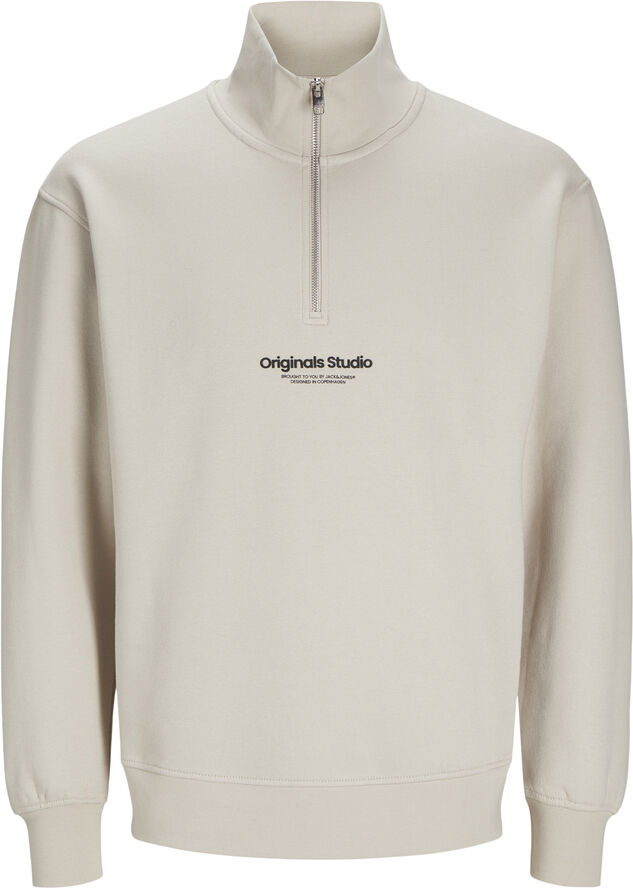 Jack & Jones JORVESTERBRO SWEAT QUARTER ZIP HN N Moonbeam