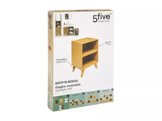 Meuble de rangement 1 Etagère en Bambou et Bois H 70 cm