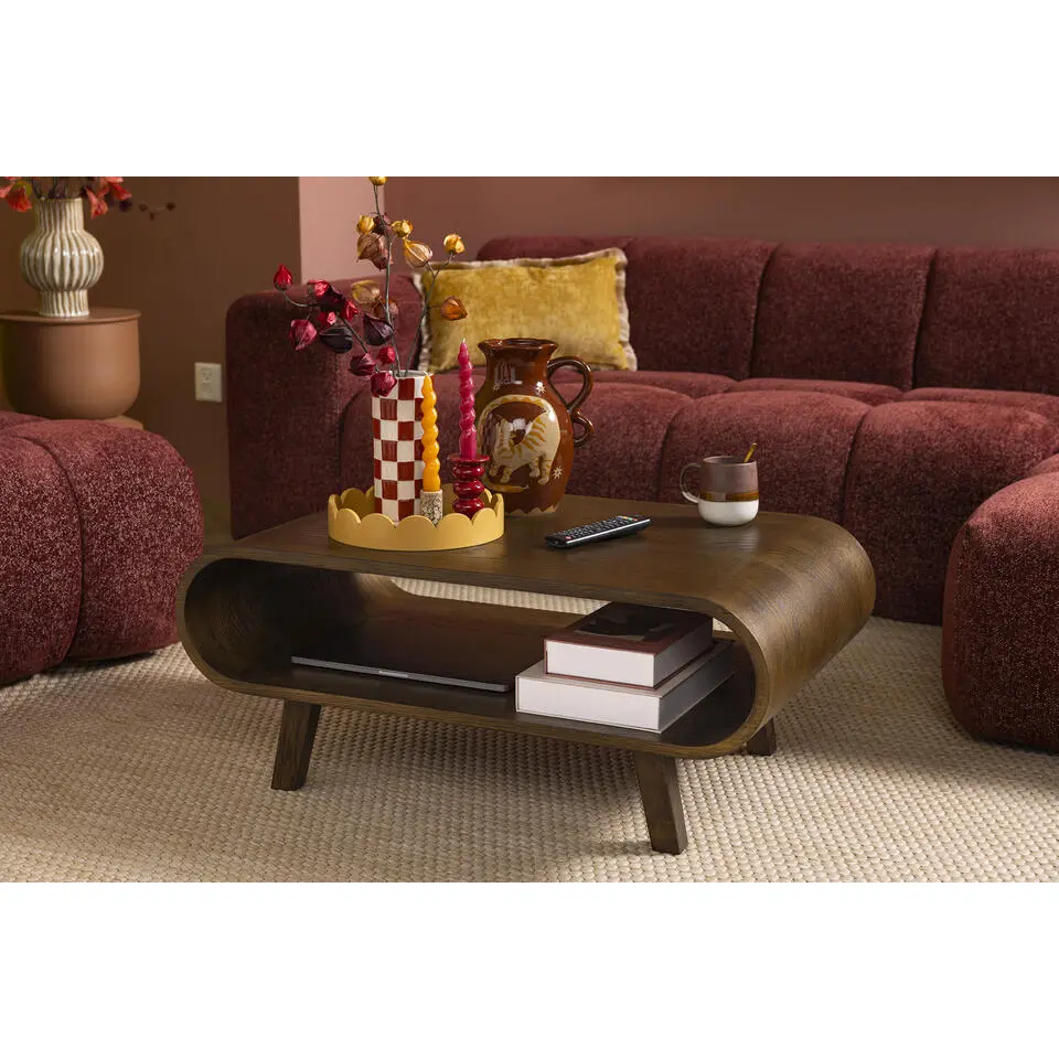 Salontafel Matteo - walnoot - 37x90x55 cm