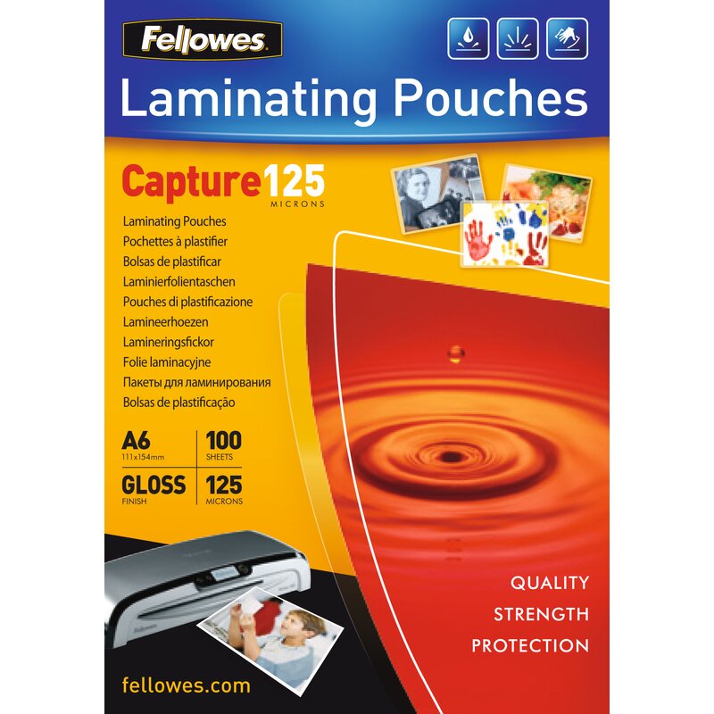 Fellowes Laminiertaschen, A6, 125 mic, glanz, 100 Stück