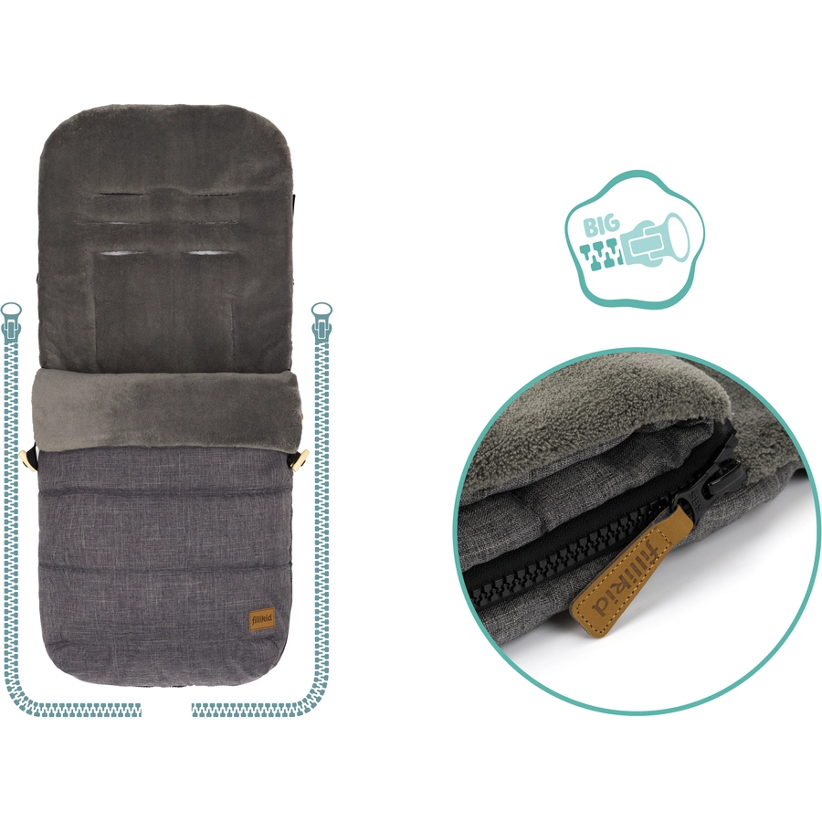fillikid Winterfußsack Lanin Grau Melange