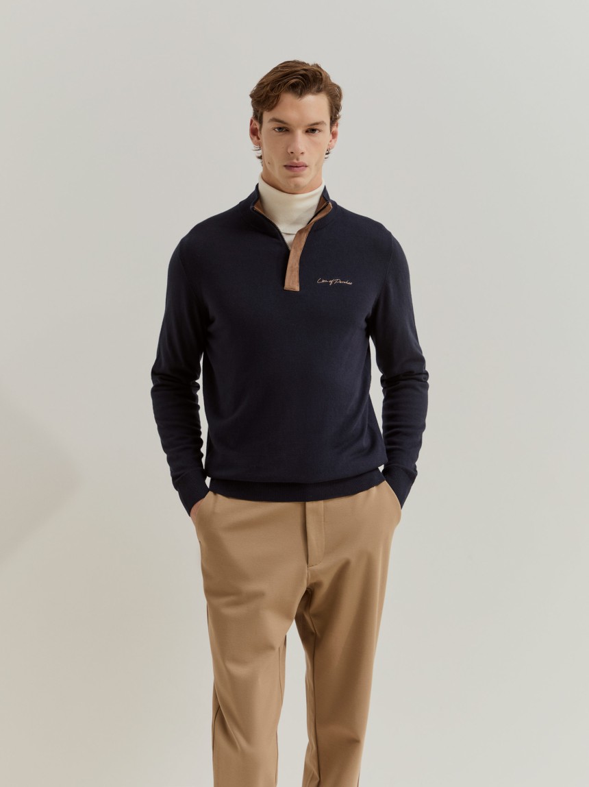 Camisola de malha com carcela