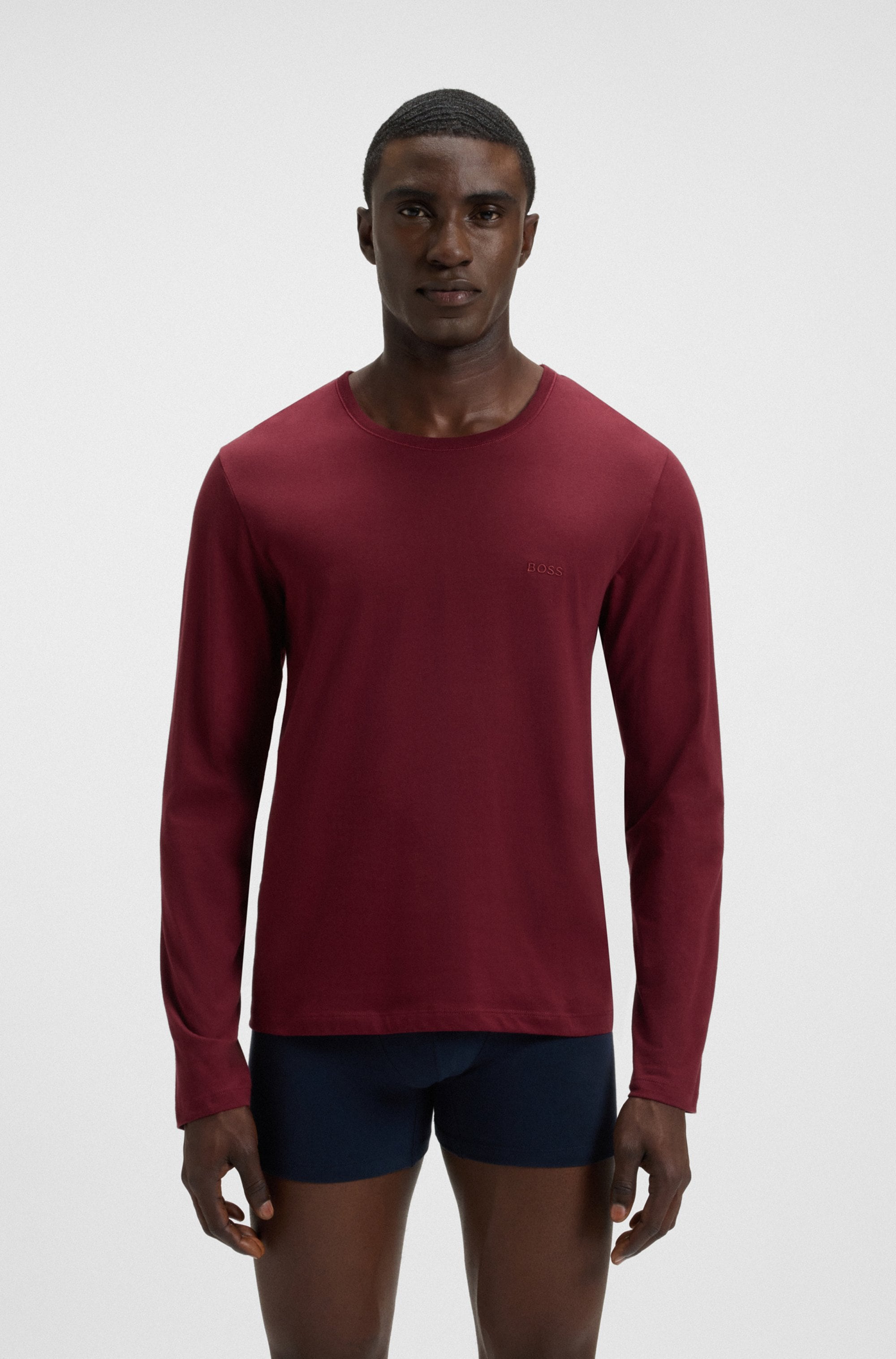 BOSS Langarmshirt »longsleeve-Shirt R-Neck Classic COTTON 3pcs/pack«, 3 Stk. mit BOSS Logo-Schriftzug