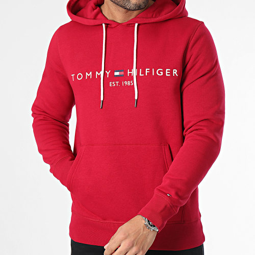 Sweat Capuche Tommy Logo 1599 Bordeaux