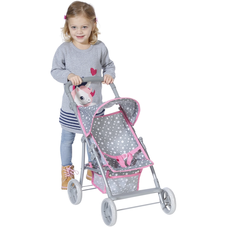 knorr toys® Puppenbuggy Liba - Star grey grau
