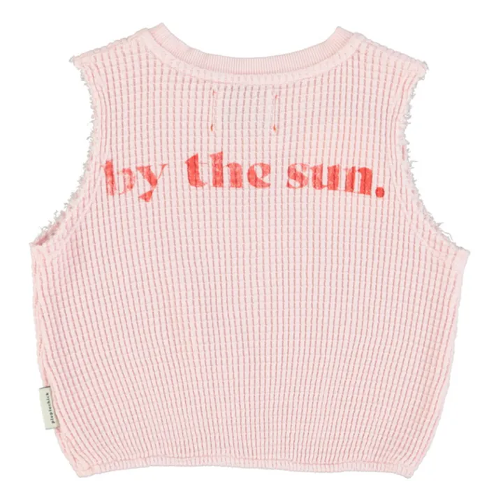 Piupiuchick Top Gaufré Lips Coton Bio | Rose pâle