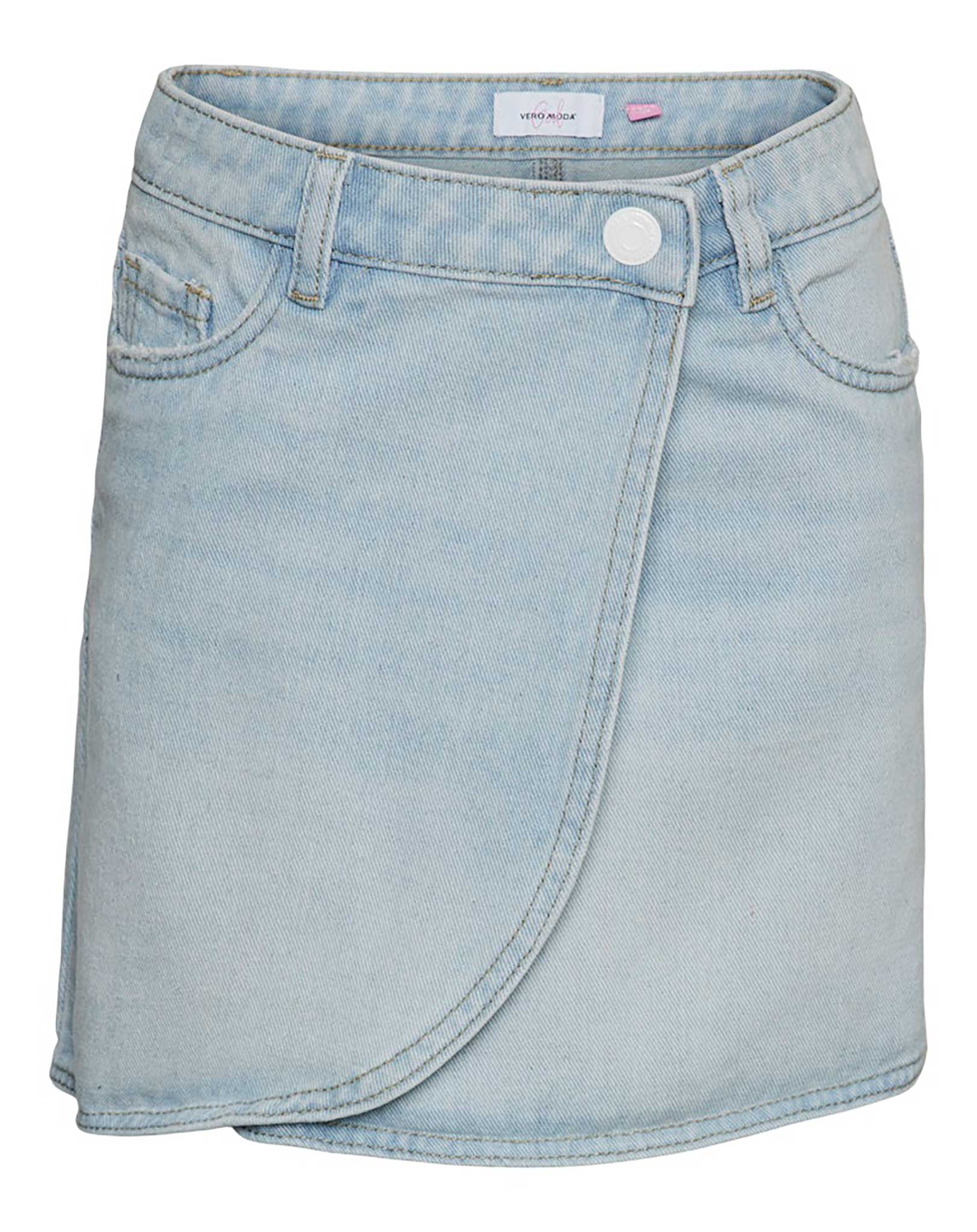 Jeans-Rock VMBETTY SHORT WRAP in light blue denim