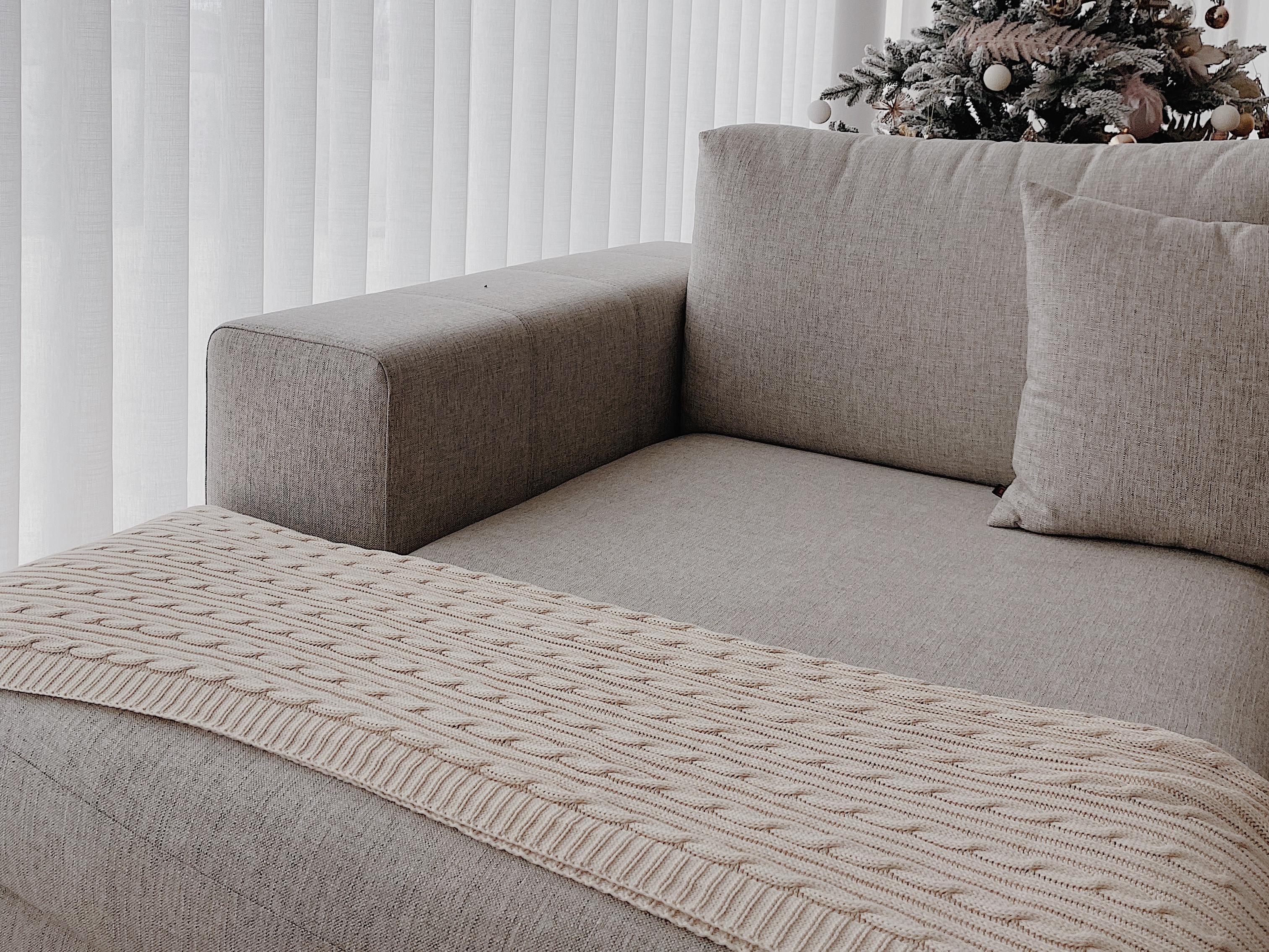 Plaid ANAMUR Katoen 110 x 180 cm Beige