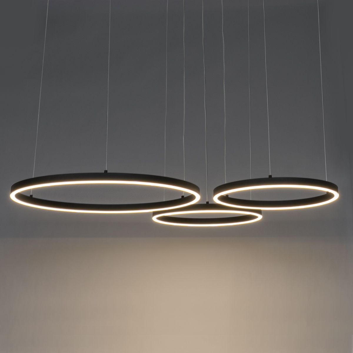 Hanglamp zwart incl. LED 3-staps dimbaar 3-lichts - Anello