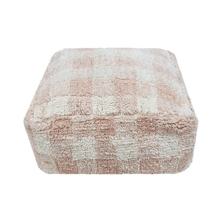 Lorena Canals - Vichy Pouf, 40 x 40 cm, rose