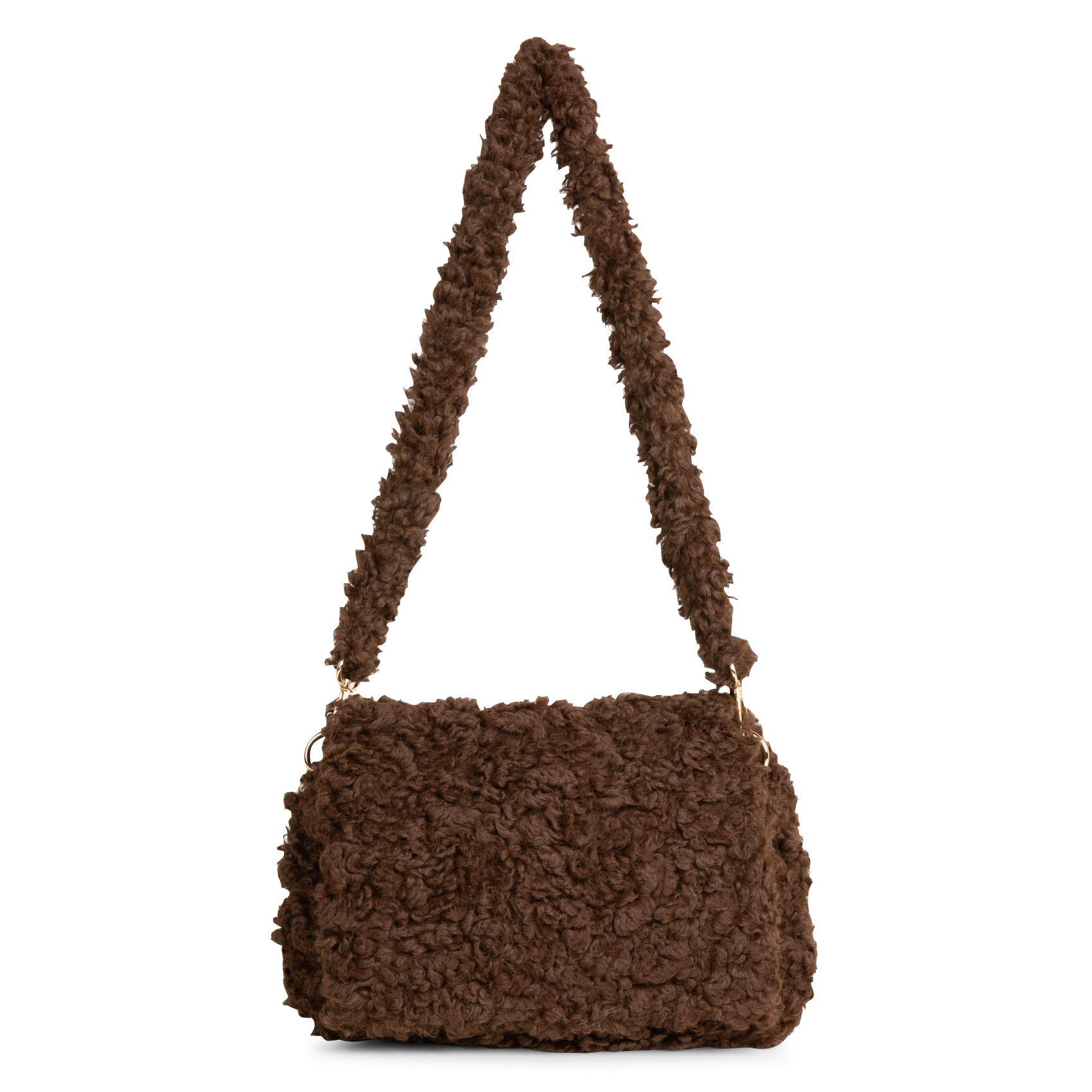 Sac épaule en sherpa | Marron