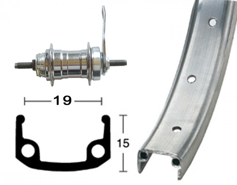 Baghjul 1 gear 16 tommer