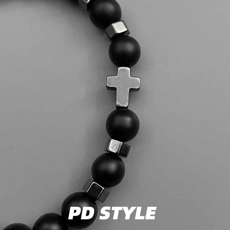 Elnge - Kruis Edelsteen Kralen Armband