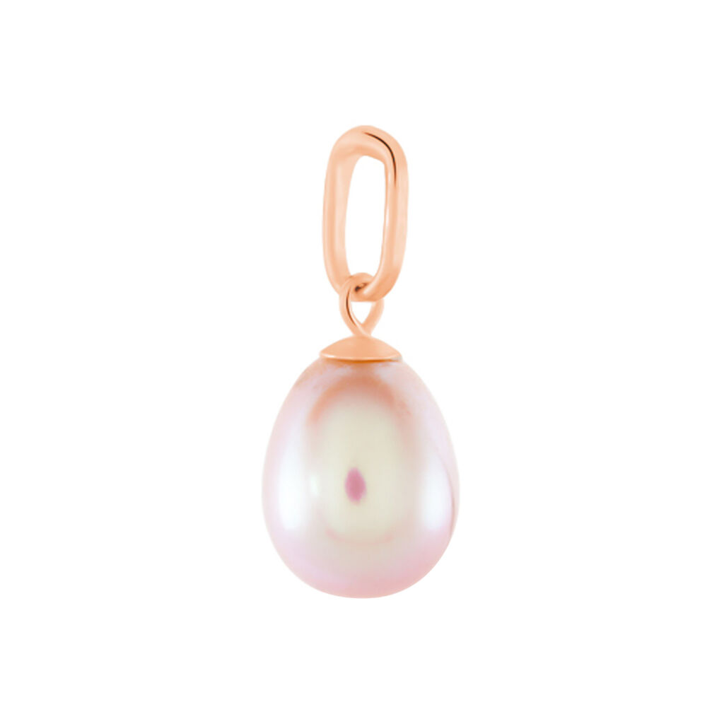 Pendentif Rose Or Rose Perle De Culture